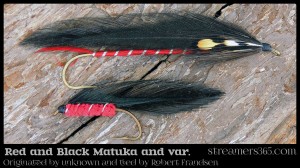 Red and Black Matuka and streamer conversion by Robert Frandsen